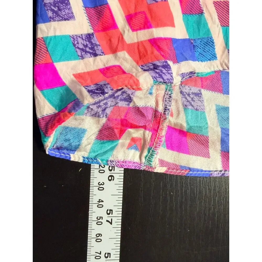 Alice & Trixie Silk Halter Maxi Dress XS Vibrant Geometric Pattern Pink Resort